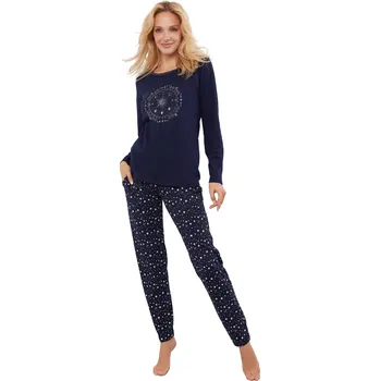 Dámské pyžamo Dámské pyžamo ITALIAN FASHION ARUGIA dlouhé tmavě modrá/print L 0