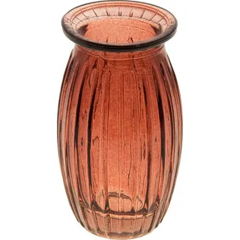 Váza Chaks Mini sklenená váza ovál - Tmavá červená 6,5 x 11,5 cm