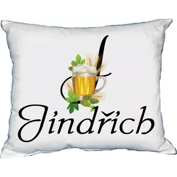 Dekorativní polštářek Polštář s pánským jménem JINDŘICH Žlutá (polštář se jménem JINDŘICH)