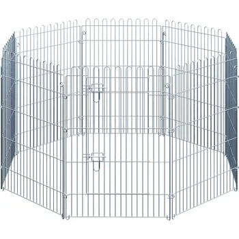 Pelíšek pro psa PawHut volný výběh pro štěňata 8dílná sada ohrádek 63x91 cm bezpečná stáj pro psy a domácí zvířata | Aosom.de