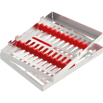 Kazeta přesmyku ASA Kazeta do autoklávu 182x144x34mm pro 10 nástrojů Barva: červená