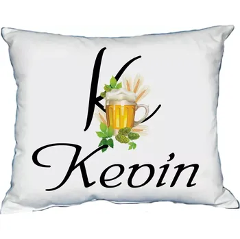Dekorativní polštářek Polštář s pánským jménem KEVIN Bílý (polštář se jménem KEVIN)