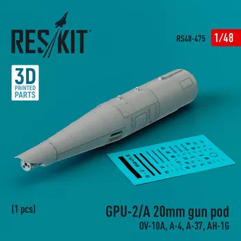 Plastikový model Reskit 1/48 GPU-2/A 20mm gun pod (OV-10A, A-4, A-37)