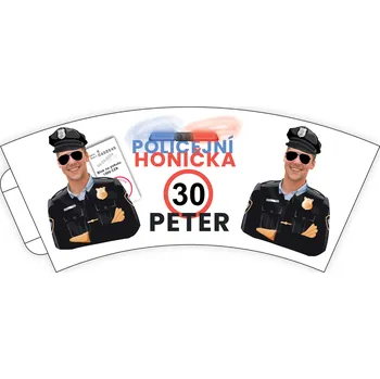 Party nádobí Personal Personalizované papírové kelímky 6 ks - Policejní oslava