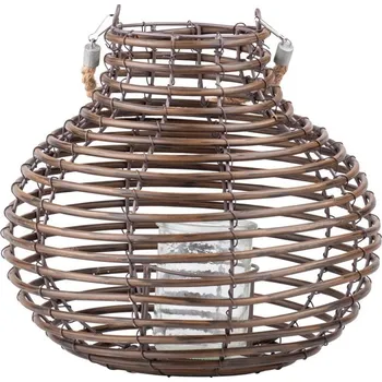 Lucerna Proutěná lampa s uchem – hnědá, 28 × 11 × 25 cm