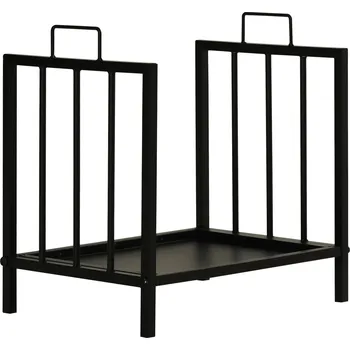 Stojan na palivové dřevo Outsunny 50 kg s 2 držadly Stojan na palivové dřevo Krbové nářadí černý 39x32,5x46cm pro pořádek v obývacím pokoji | Aosom.de