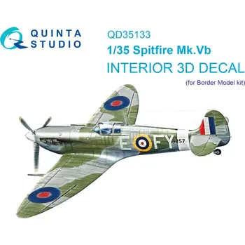 Plastikový model Quinta studio 1/35 Spitfire Mk. Vb 3D-Print.&col.Inter. (BORDER)