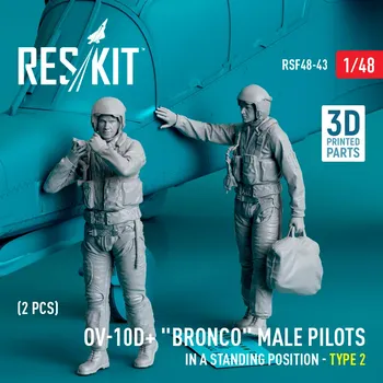 Plastikový model Reskit 1/48 OV-10D+ 'Bronco' male pilots standing Type 2