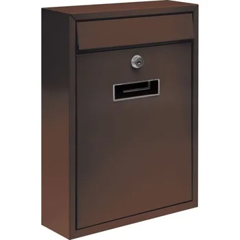 Poštovní schránka Nástěnná poštovní schránka pro rodinné a bytové domy, jmenovka, uzamykatelná, hnědá