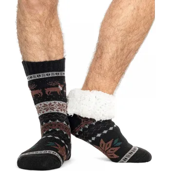 Pánské ponožky Pánské termo ponožky - protiskluzové 17 Sobík černé, VELIKOST 43 - 46