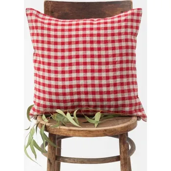 Povlak na polštářek Lněný povlak na polštář 50x50 cm Red Gingham – Linen Tales ID_1694720