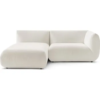 Pohovka Bílá manšestrová rohová pohovka (levý roh) Lecomte – Bobochic Paris ID_1537680