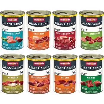 Pro psa 48x400g animonda GranCarno Adult - míchané balení (8 druhů)