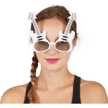 Karnevalový doplněk Brýle kytary bílé