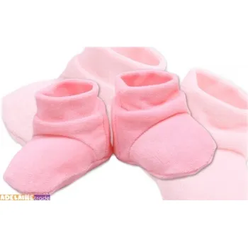 Kojenecká souprava TERJAN Botičky/ponožtičky VELUR Barva: Růžová