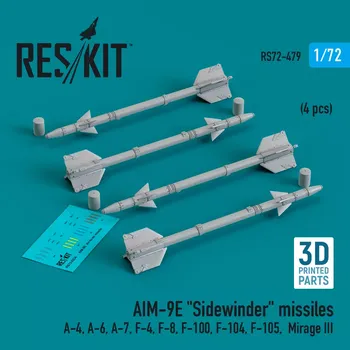 Plastikový model Reskit 1/72 AIM-9E 'Sidewinder' missiles (4 pcs.)
