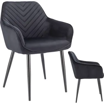 Jídelní židle Sametová jídelní židle Stylo NAPOLI - černá