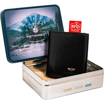 Peněženka Pánská kožená peněženka Peterson PTN 365 2-1-1 černá