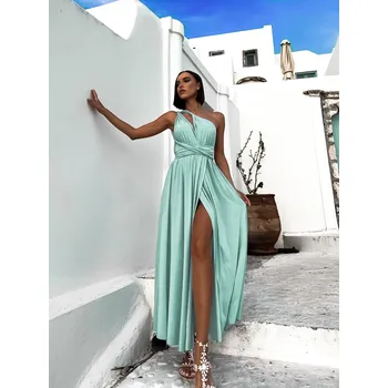 Dámské šaty Světle zelené elegantní šaty KATIE s vázáním