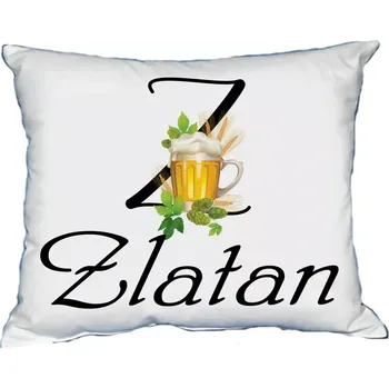 Dekorativní polštářek Polštář s pánským jménem ZLATAN Černý (polštář se jménem ZLATAN)