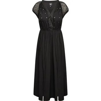Dámské šaty Šaty Nu Denmark 8009-23 černé s kovovými detaily dlouhé Velikost: 38