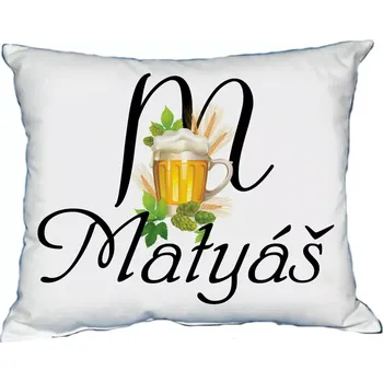 Dekorativní polštářek Polštář s pánským jménem MATYÁŠ Bílý (polštář se jménem MATYÁŠ)