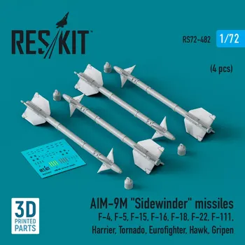 Plastikový model Reskit 1/72 AIM-9M 'Sidewinder' missiles (4 pcs.)