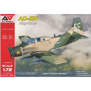 Plastikový model A&A models 1/72 AD-5N Skyraider 'Night Attack' (4x camo)