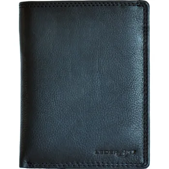 Peněženka Pánská kožená peněženka na výšku LAB-102 černá, LederArt