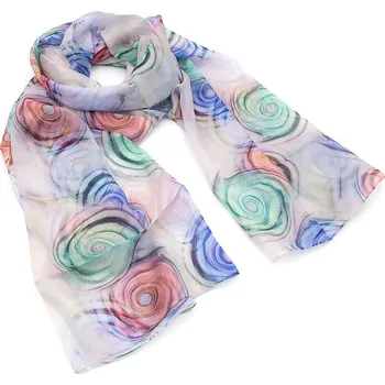 Šála Šála vzdušná - světle šedá s potiskem