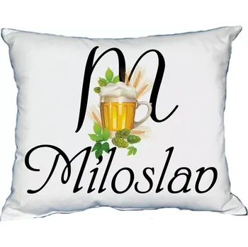 Dekorativní polštářek Polštář s pánským jménem MILOSLAV Světle zelený (polštář se jménem MILOSLAV)