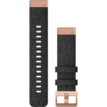 Řemínek na hodinky Řemínek Garmin QuickFit (20 mm), nylonový - černý/rose gold