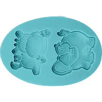 Silikonová formička slon a kráva 7,5x11 cm - Cakesicq