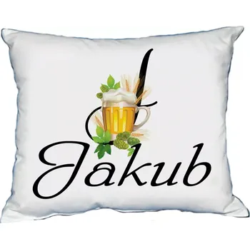 Dekorativní polštářek Polštář s pánským jménem JAKUB Černý (polštářek pánské jméno )