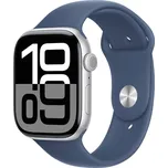 Apple Watch Series 10 GPS 46mm Silver Aluminium / Denim Sport Band - M/L