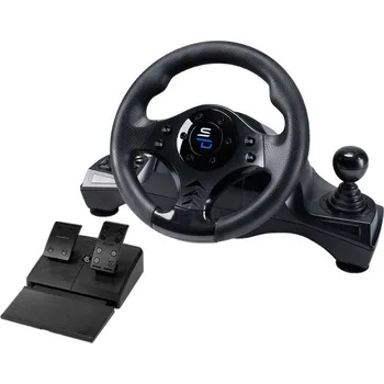 Herní volant POŠKOZENÝ OBAL - SUPERDRIVE Sada volantu, pedálů a řadící páky GS750/ PS4/ Xbox One/ Xbox Series X/S / PC