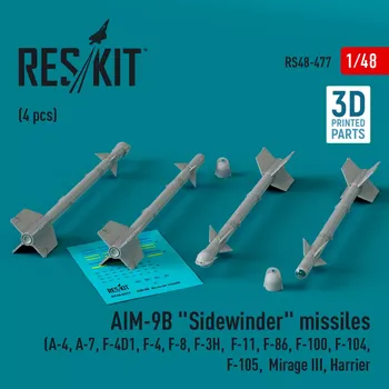 Plastikový model Reskit 1/48 AIM-9B 'Sidewinder' missiles (4 pcs.)
