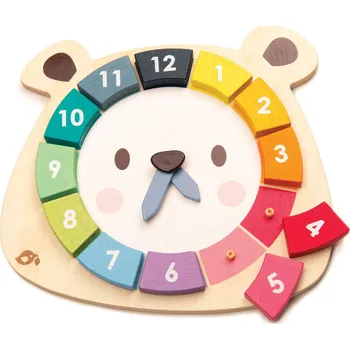 Hračka pro nejmenší Skládací medvědí hodiny Tender Leaf Bear Colour's Clock