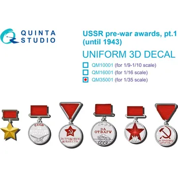 Plastikový model Quinta studio 1/35 USSR pre-war awards, pt1 (until 1943)