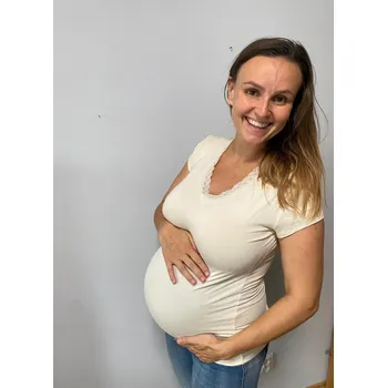 Vložka do podprsenky Fashion MAM Fashion Mami Tričko krátký rukáv krajka krémové - vel. 40/42