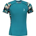 Pánské funkční kompresní tričko s krátkým rukávem premium ALTISPORT VOJ/ALM038TR04 PETROLEJOVÁ/HNĚDÁ XL