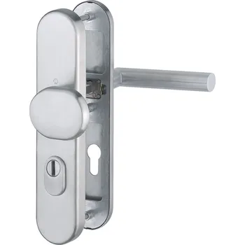 Dveřní kování HOPPE Bezpečnostní kování Amsterdam se zakrytím vložky, nerez Provedení: klika - madlo, Povrch: F69 nerez, Rozteč: 92 mm