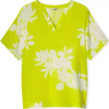 Dámská halenka Halenka Kyra Grada limetovo bílá s květy Velikost: 36