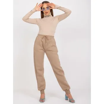 Dámské tepláky s vysokým pasem JULIA tmavě béžové