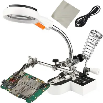 Třetí ruka s lupou a LED osvětlením