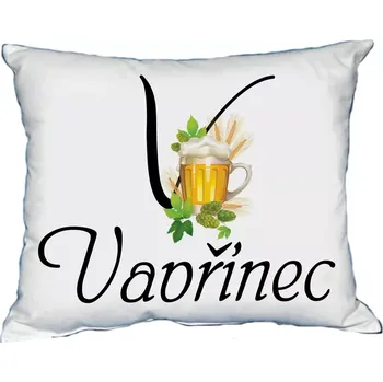Dekorativní polštářek Polštář s pánským jménem VAVŘINEC Černý (polštář se jménem VAVŘINEC)