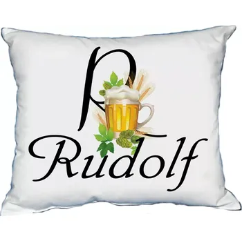 Dekorativní polštářek Polštář s pánským jménem RUDOLF Světle zelený (polštář se jménem RUDOLF)