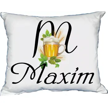 Dekorativní polštářek Polštář s pánským jménem MAXIM Světle zelený (polštář se jménem MAXIM)