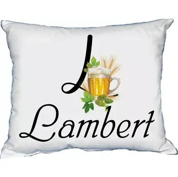 Dekorativní polštářek Polštář s pánským jménem LAMBERT Bílý (polštář se jménem LAMBERT)