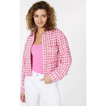 Dámské sako Sako Esqualo 17007 růžovo bílé krátké Velikost: 36